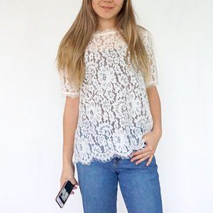 Anthropologie Vanessa Virginia Lace Top Size M